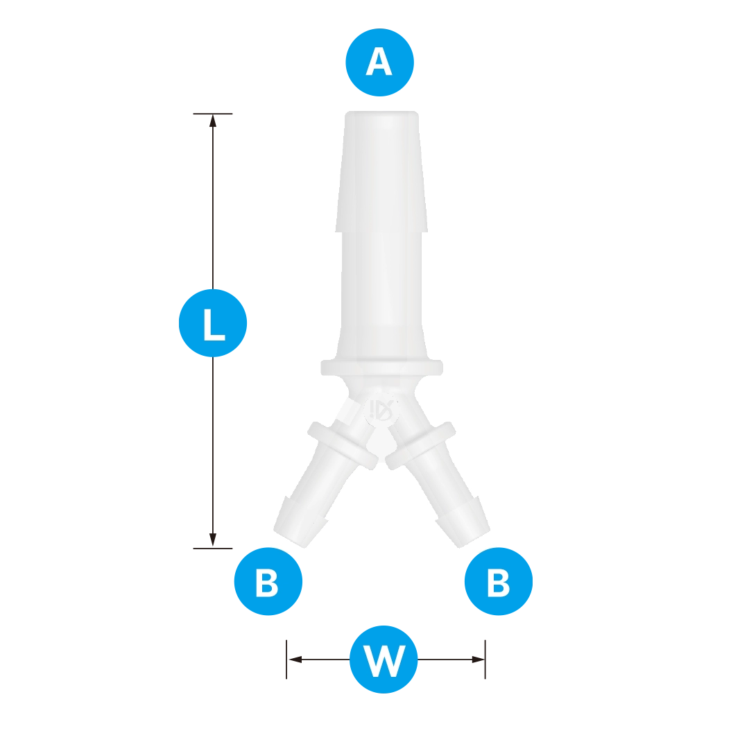 Reducing Y Barb Fitting