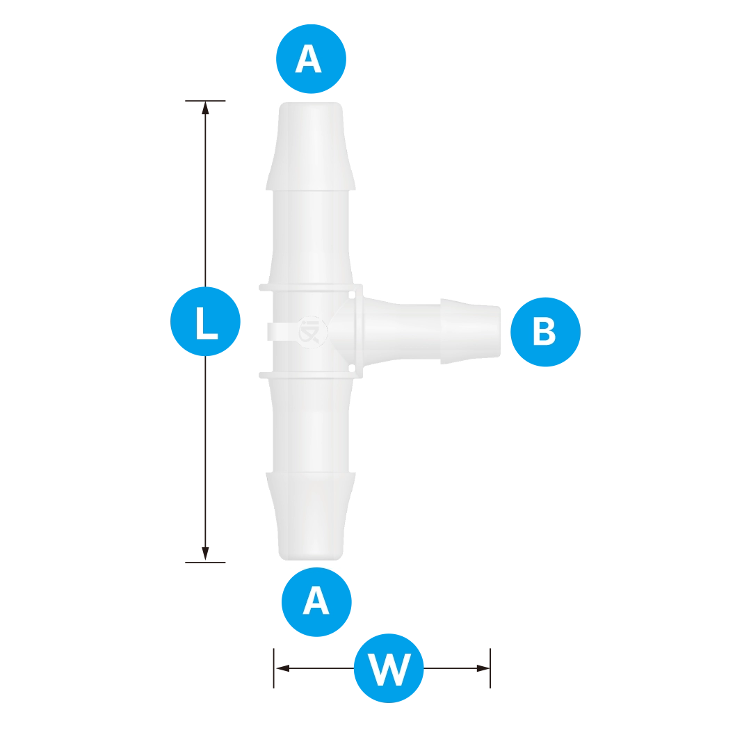 Reducing T Barb Fitting